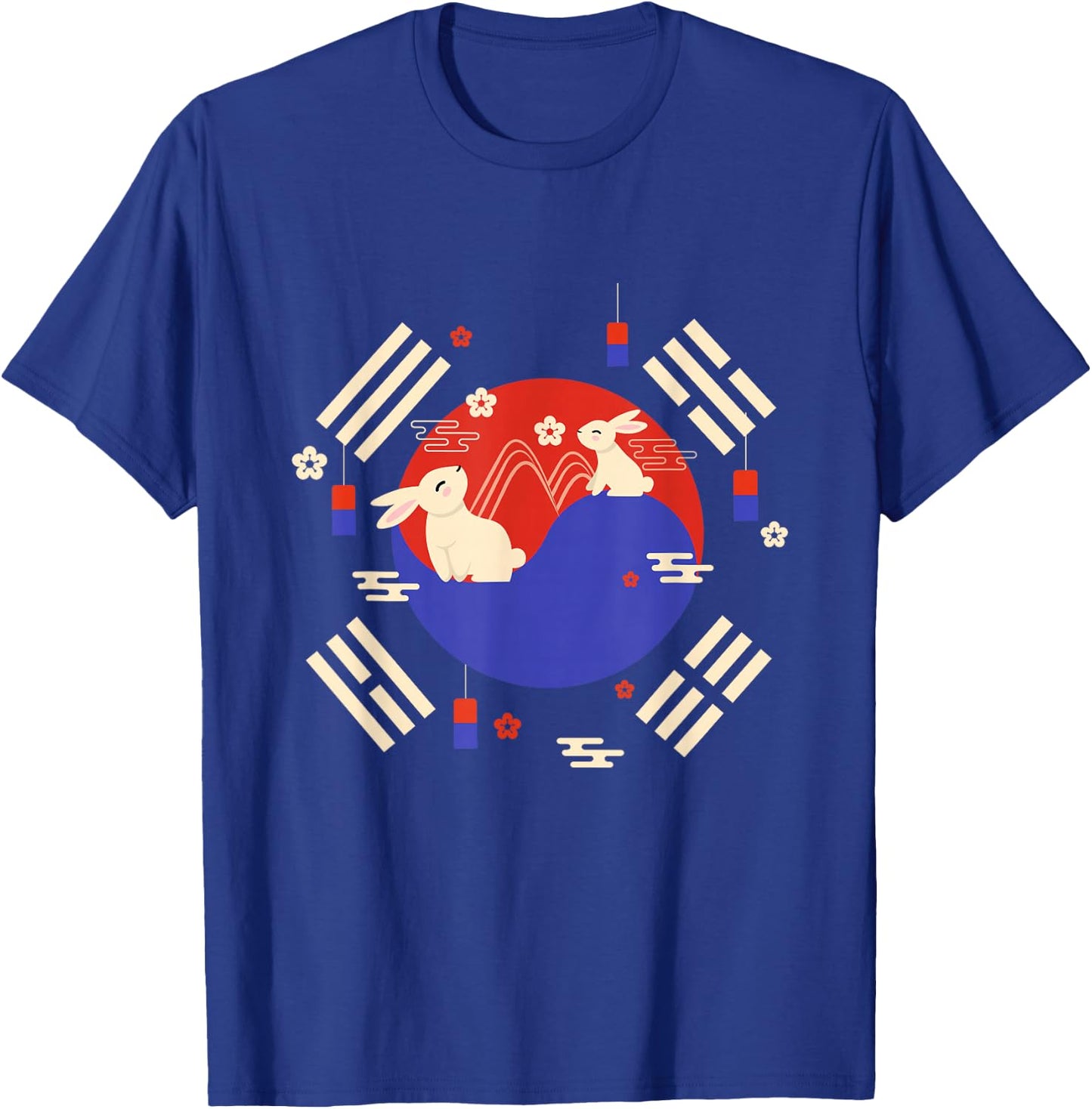 Chuseok Korean Flag Mid-Autumn Festival Cute Rabbit Kids T-Shirt - T-Shirt | Royal