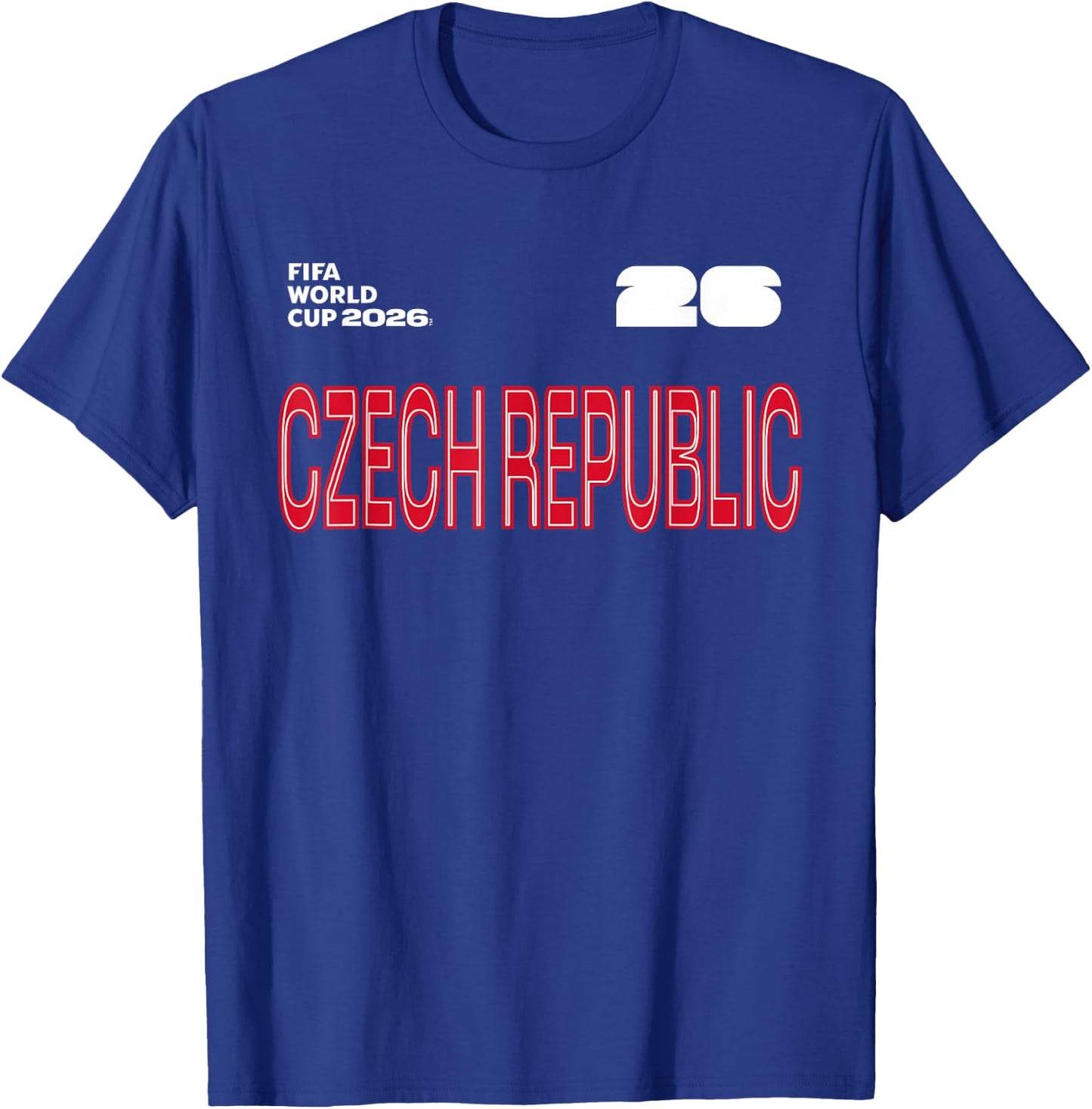 FIFA World CUP26 Czech Republic Outline Graphic T-Shirt - T-Shirt | Royal