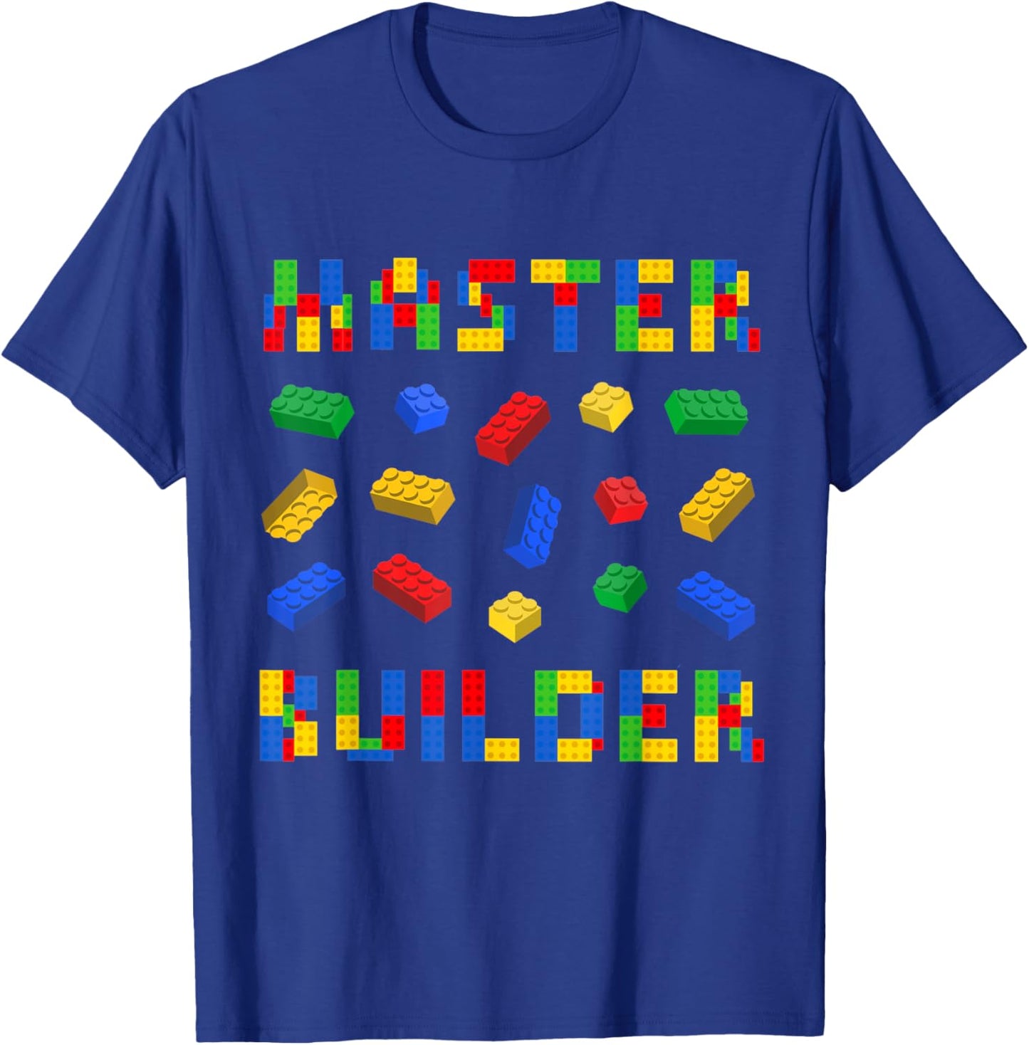 Master Builder Bricks Building Blocks Lover Men Women Kids T-Shirt - T-Shirt | Royal