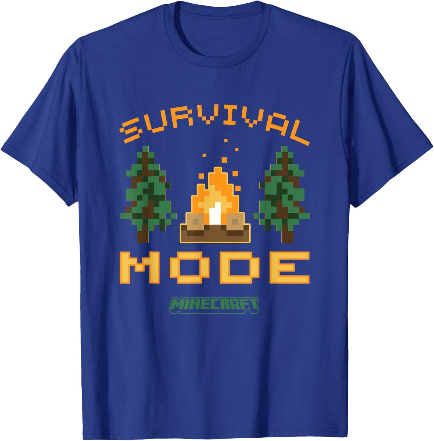 Minecraft Survival Mode Campfire in The Woods T-Shirt - T-Shirt | Royal