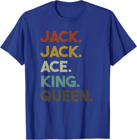Euchre Card Hand Game Night Retro T-Shirt - T-Shirt | Royal