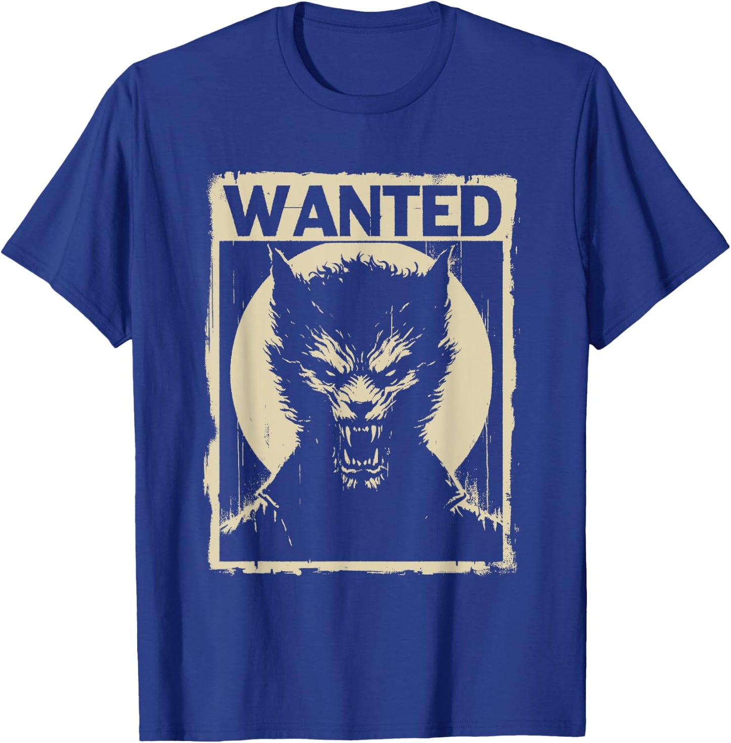 Wanted Werewolf - Creepy Werewolf Halloween Costume T-Shirt - T-Shirt | Royal