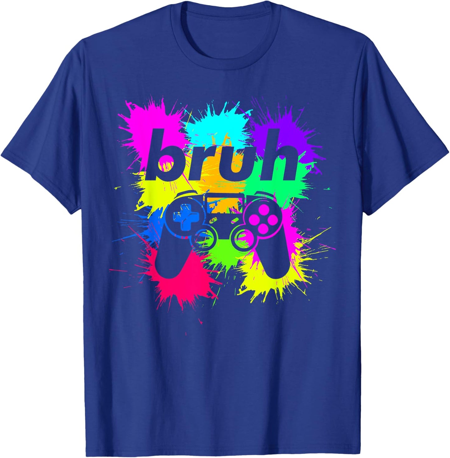 Bruh Meme Video Game Controller Cool Gamer Boy Teen Boys Men T-Shirt - T-Shirt | Royal