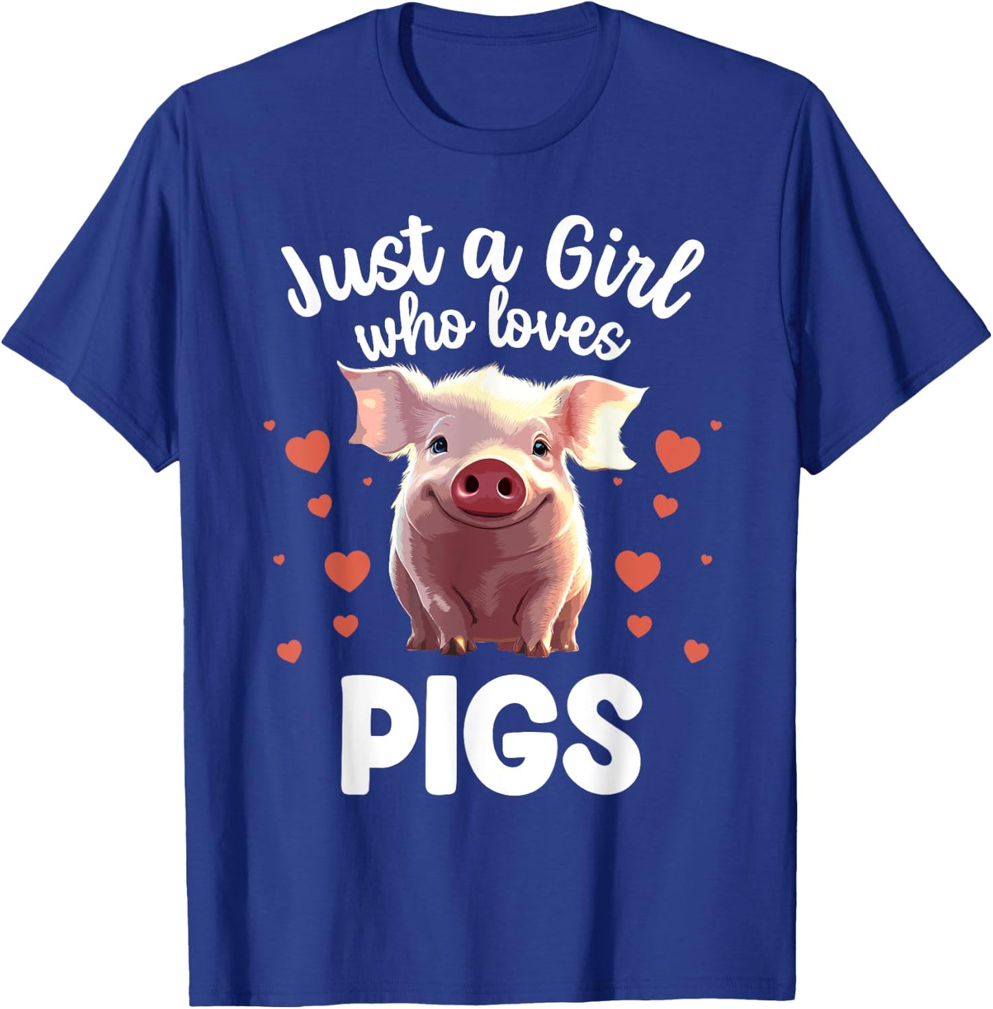 Funny Pig Lover Design Girls Farm Animal Piggy Pig T-Shirt - T-Shirt | Royal