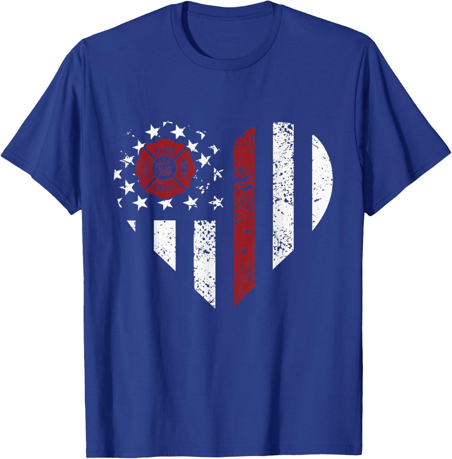 Heart Firefighter Emt Fire Department Vintage Fireman T-Shirt - T-Shirt | Royal