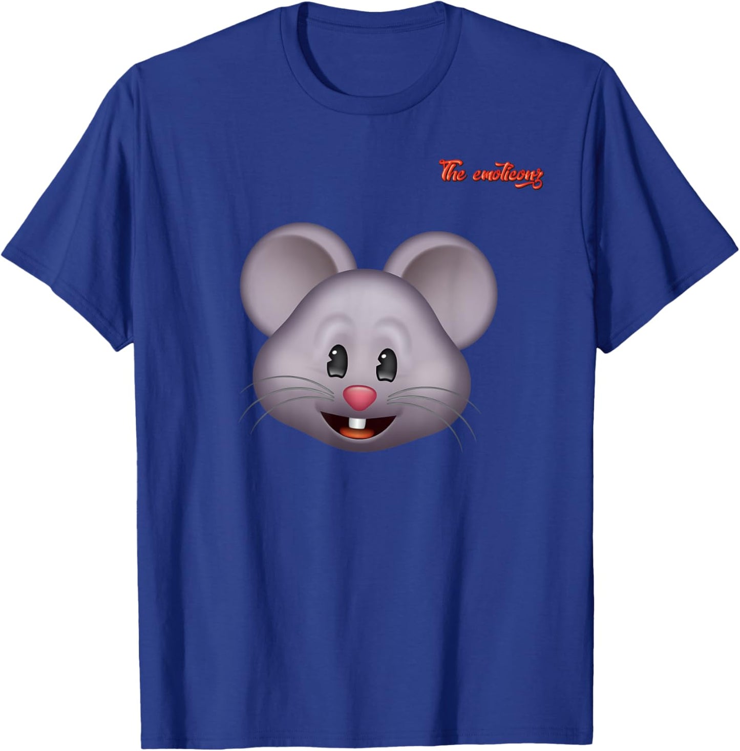 Emoji Happy Enthusiastic Mouse Face T-Shirt - T-Shirt | Royal