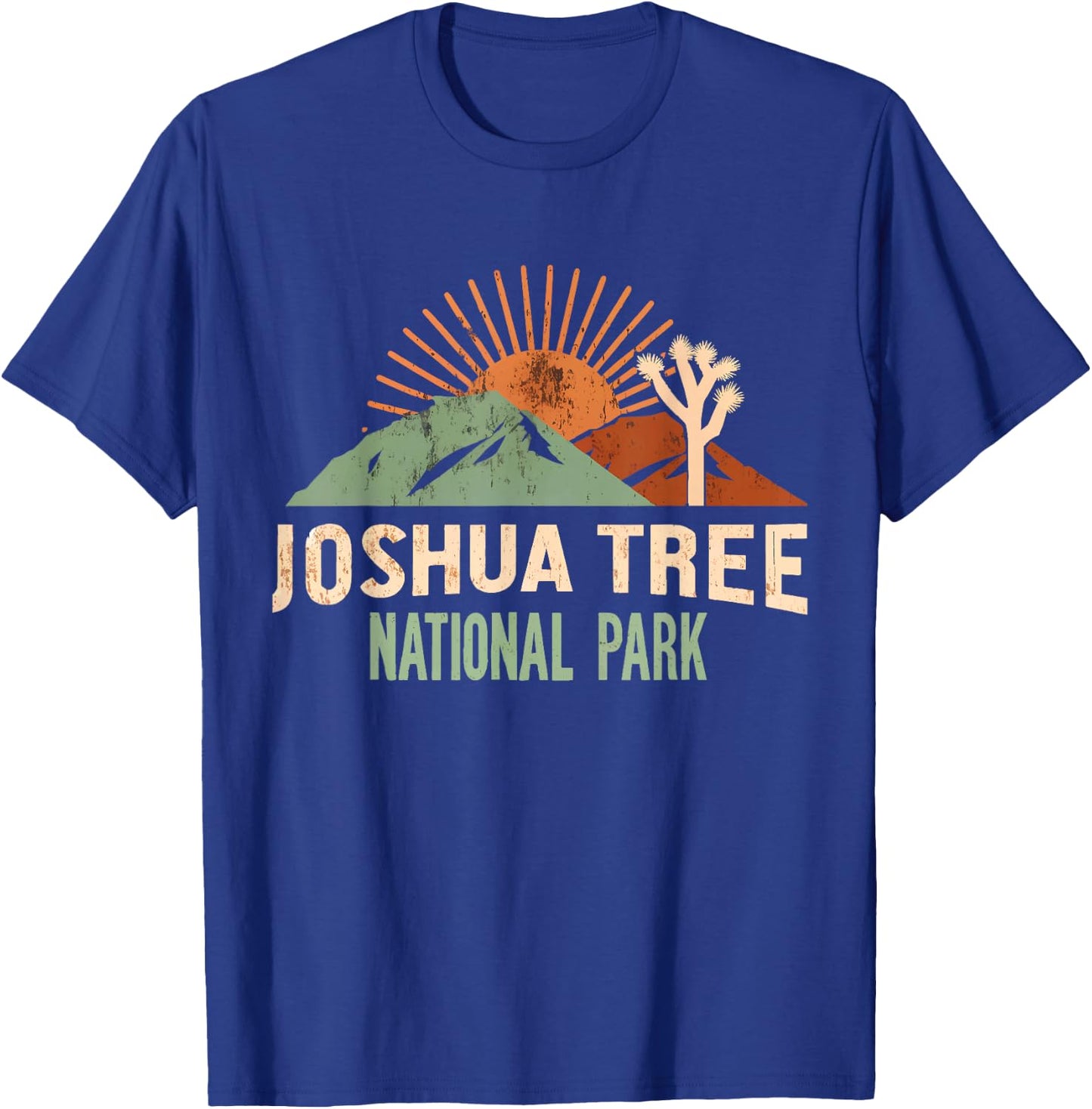 Joshua Tree National Park Vintage Hiking Camping Outdoors T-Shirt - T-Shirt | Royal