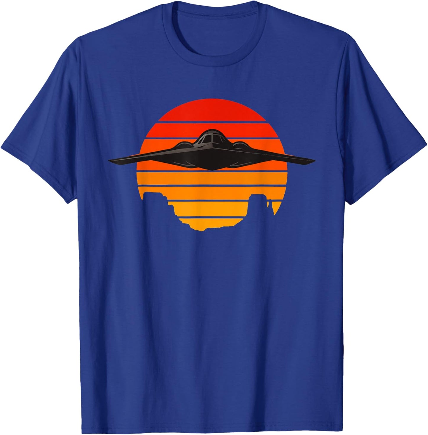 B-2 Spirit Stealth Bomber Military Plane Aircraft Design T-Shirt - T-Shirt | Royal