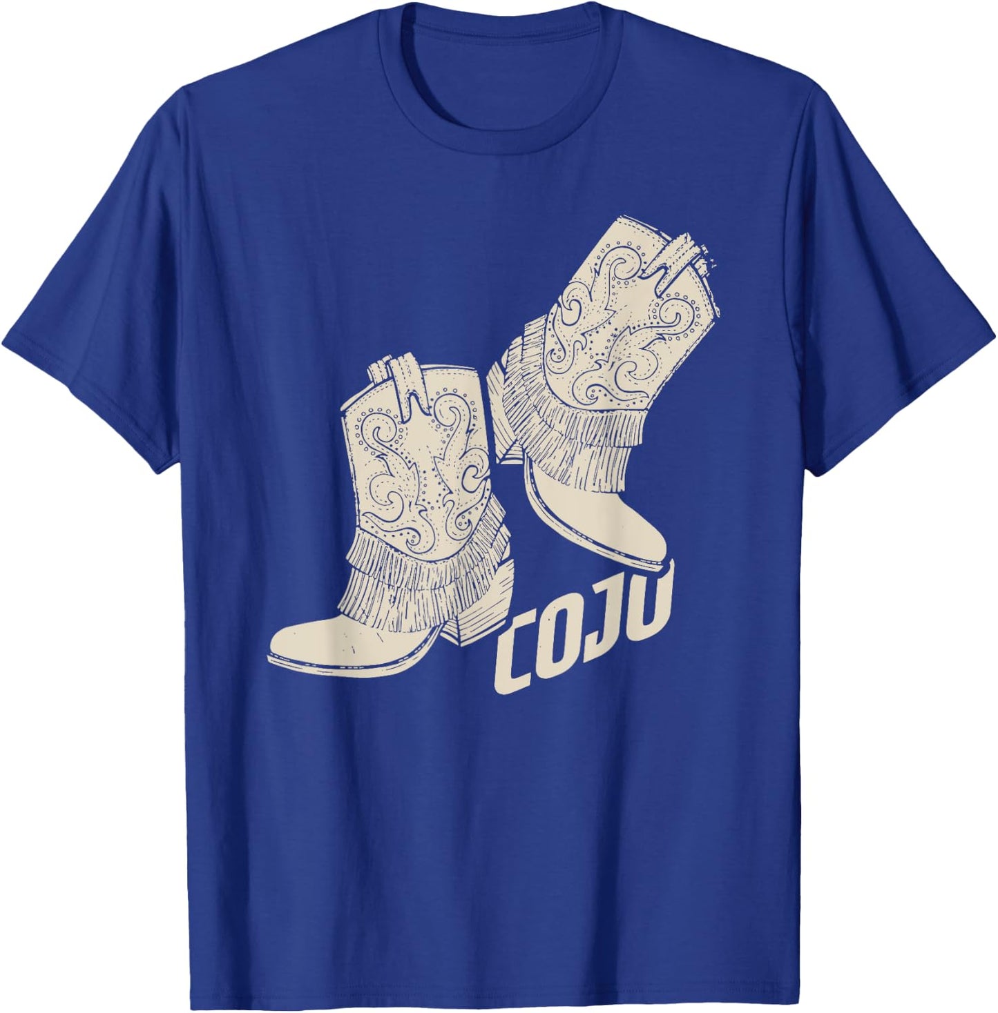 Retro Cojo Johnson Bull Skull Music Country 70s Cowboy Boots T-Shirt - T-Shirt | Royal