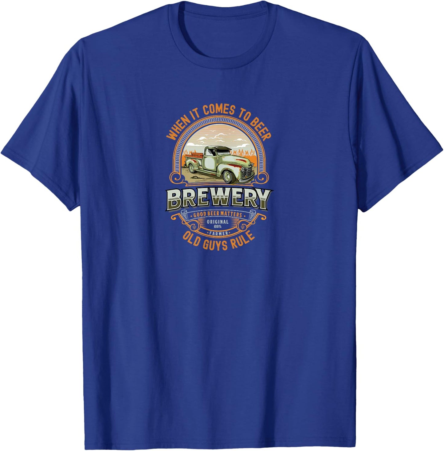 Old Rule Funny Beer Guys Birthday Gift Old Man Rules T-Shirt - T-Shirt | Royal