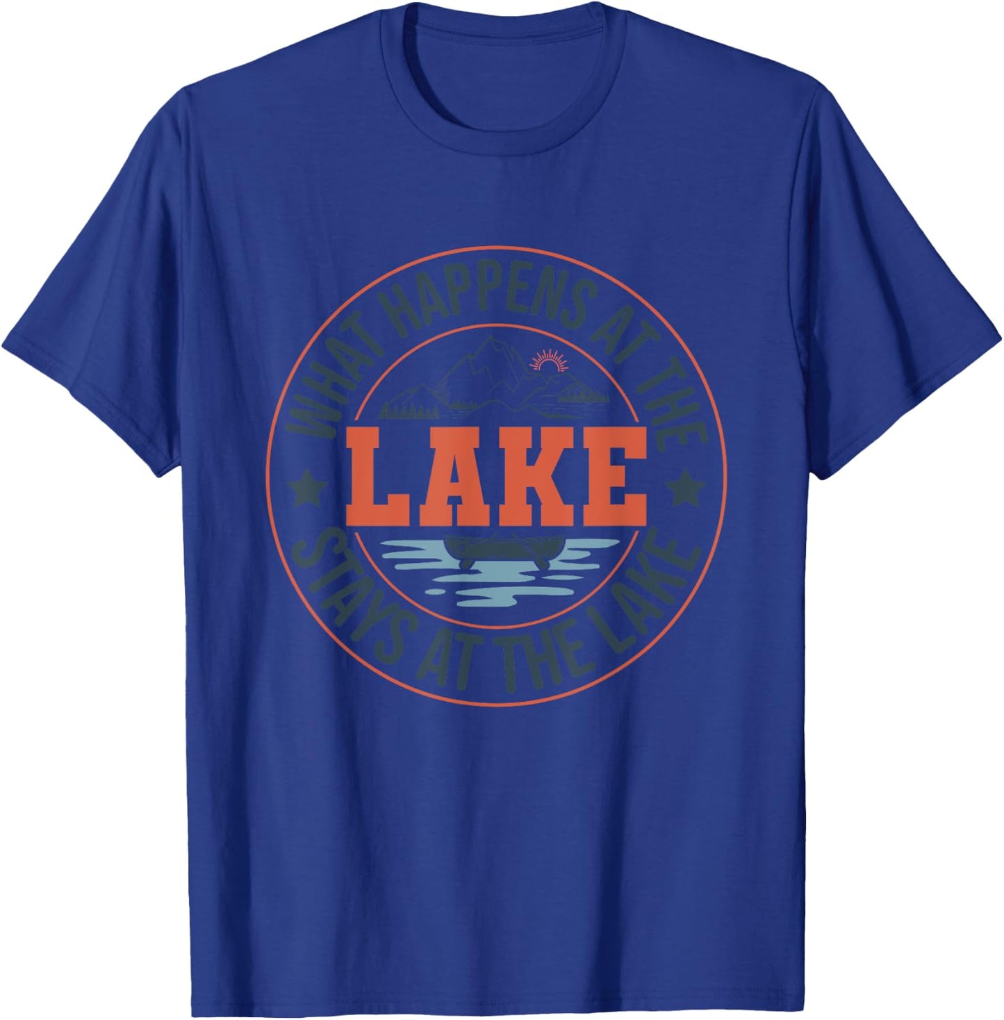 What Happens At the Lake Stays At the Lake Paddle Boat Gift T-Shirt - T-Shirt | Royal