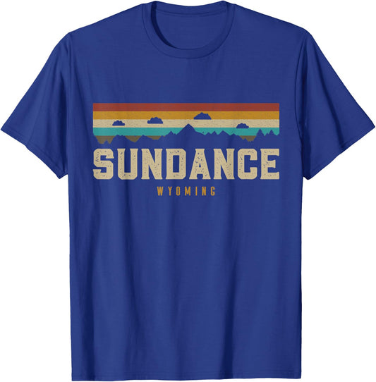 Sundance Wyoming Vintage Mountains Hiking Camping Retro T-Shirt - T-Shirt | Royal