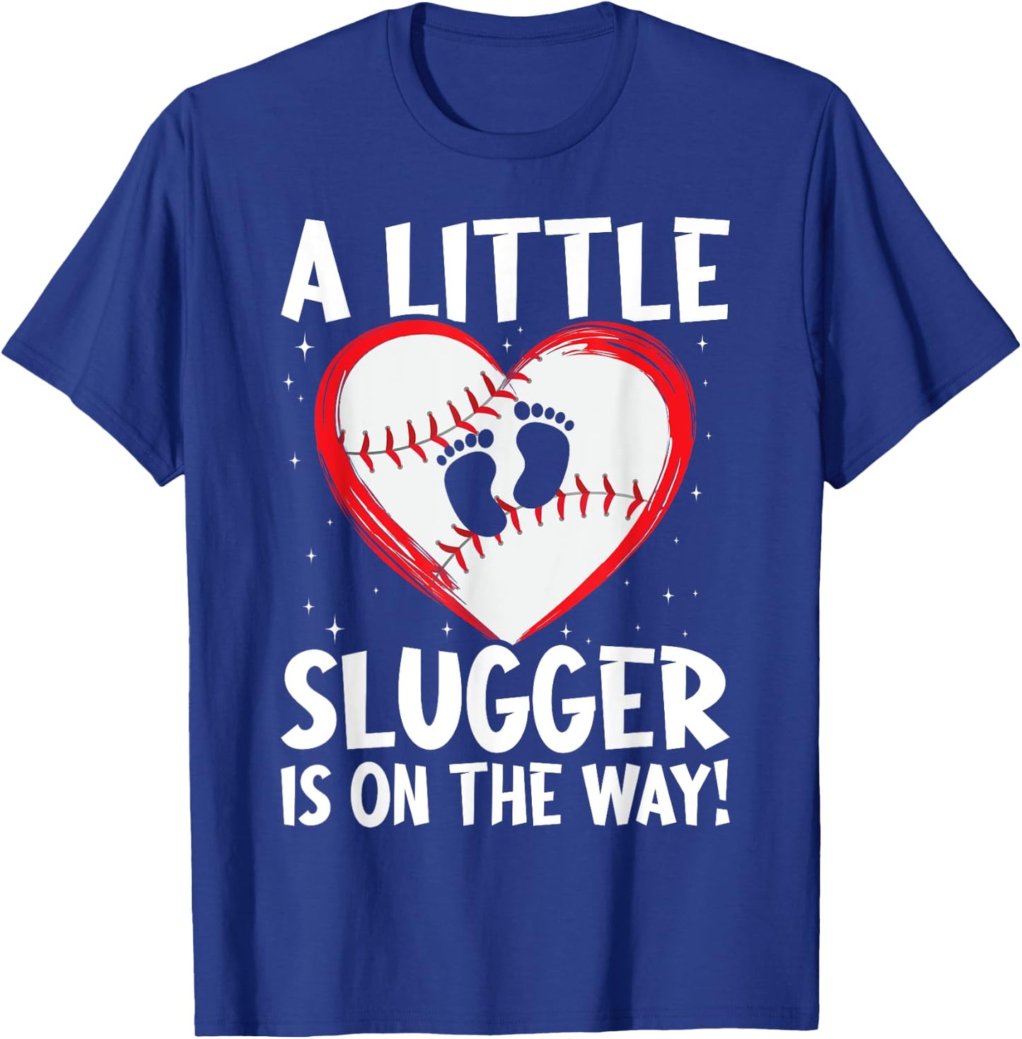 Baseball Pregnancy Announcement Spring Baby Rev T-Shirt - T-Shirt | Royal
