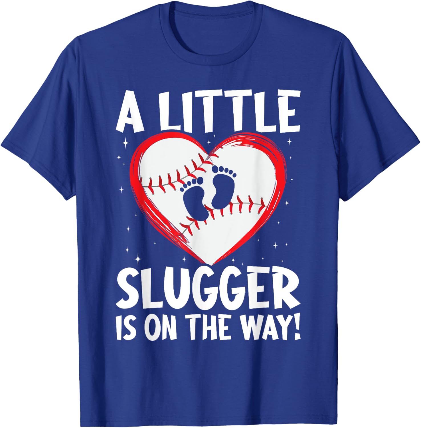 Baseball Pregnancy Announcement Spring Baby Rev T-Shirt - T-Shirt | Royal