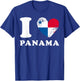 I Love Panama - Heart Flag Panama T-Shirt - T-Shirt | Royal