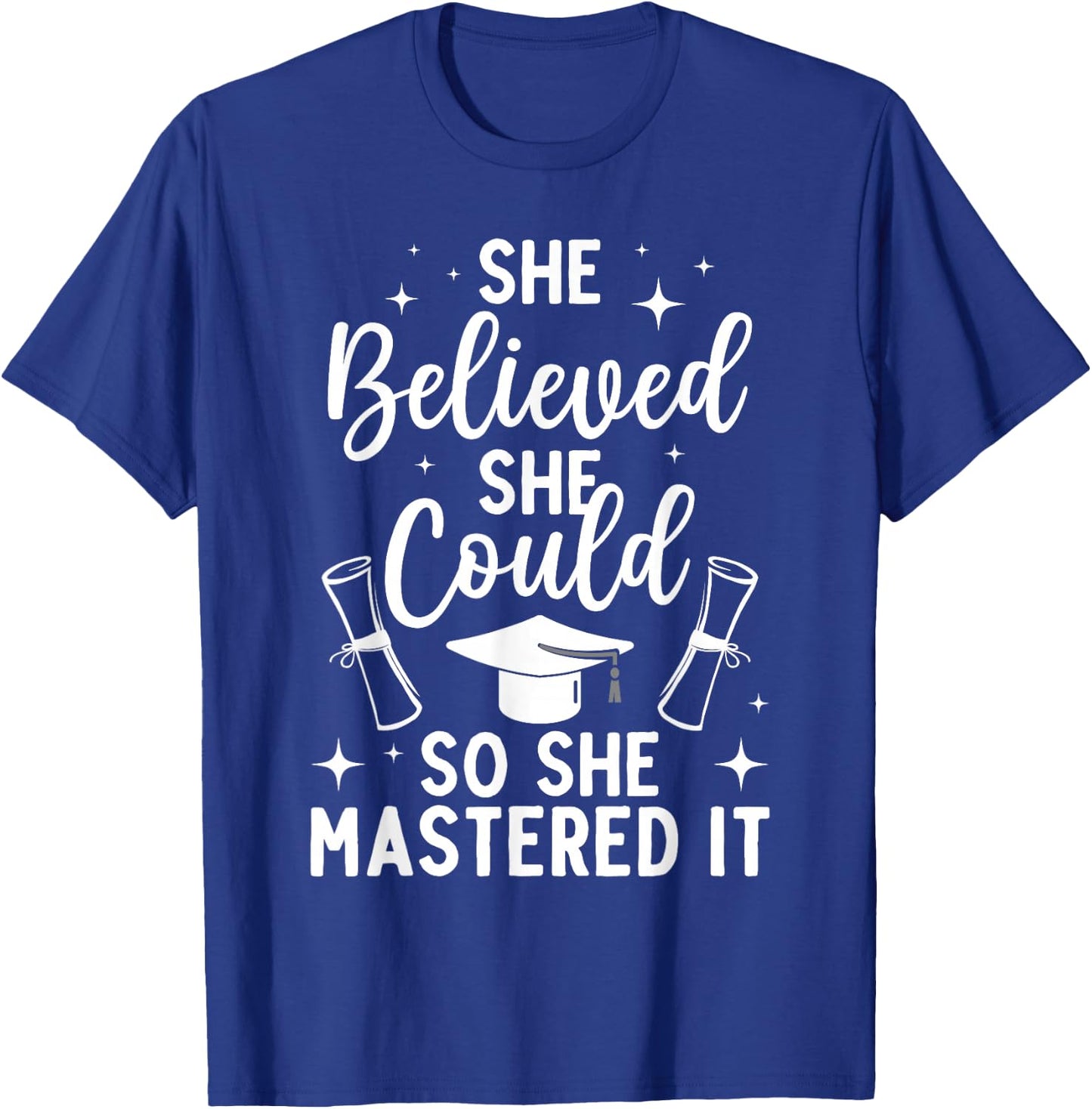 Masters Degree Graduation Art Girl Masters Degree T-Shirt - T-Shirt | Royal
