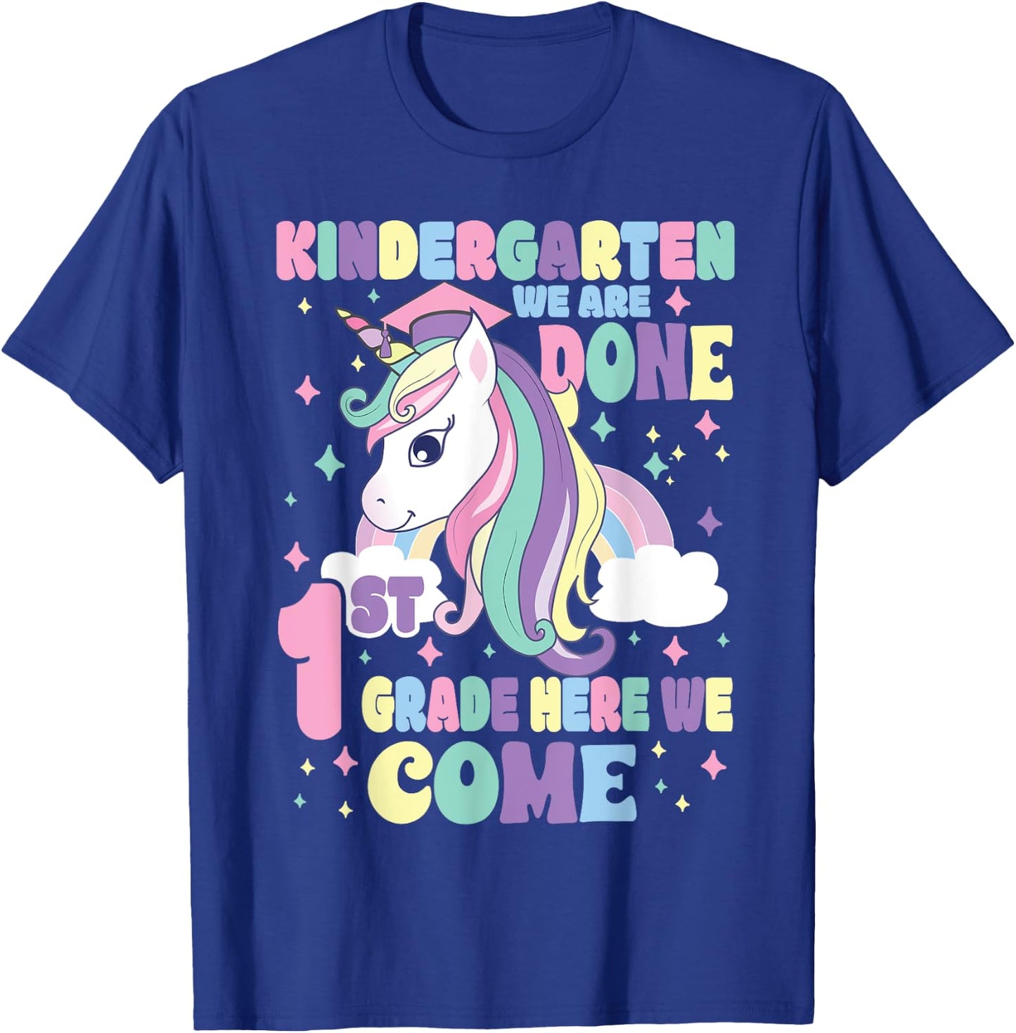 Kindergarten Graduation Magical Unicorn Girls Graduation T-Shirt - T-Shirt | Royal
