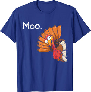 Funny Thanksgiving Turkey Moo I'm A Cow Men Women Kids T-Shirt - T-Shirt | Royal