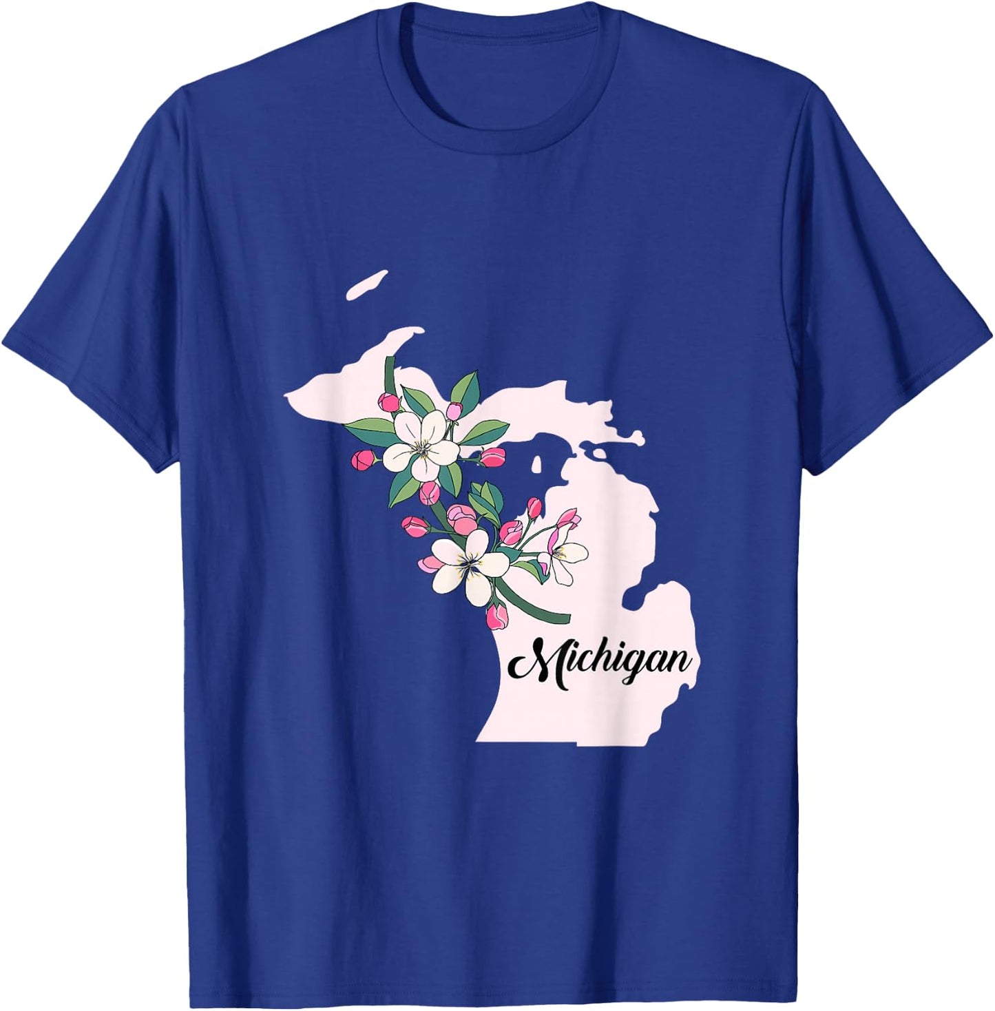 Michigan Flower Apple Blossom T-Shirt - T-Shirt | Royal