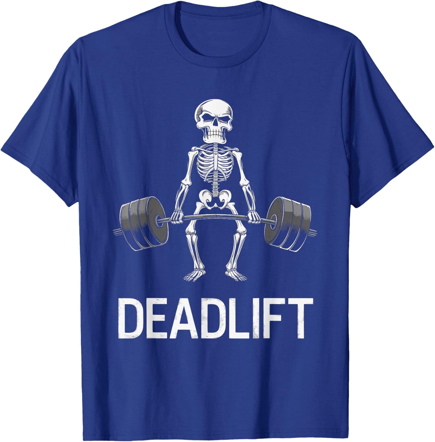 Skeleton Deadlift Spooky Weightlifting Workout T-Shirt - T-Shirt | Royal