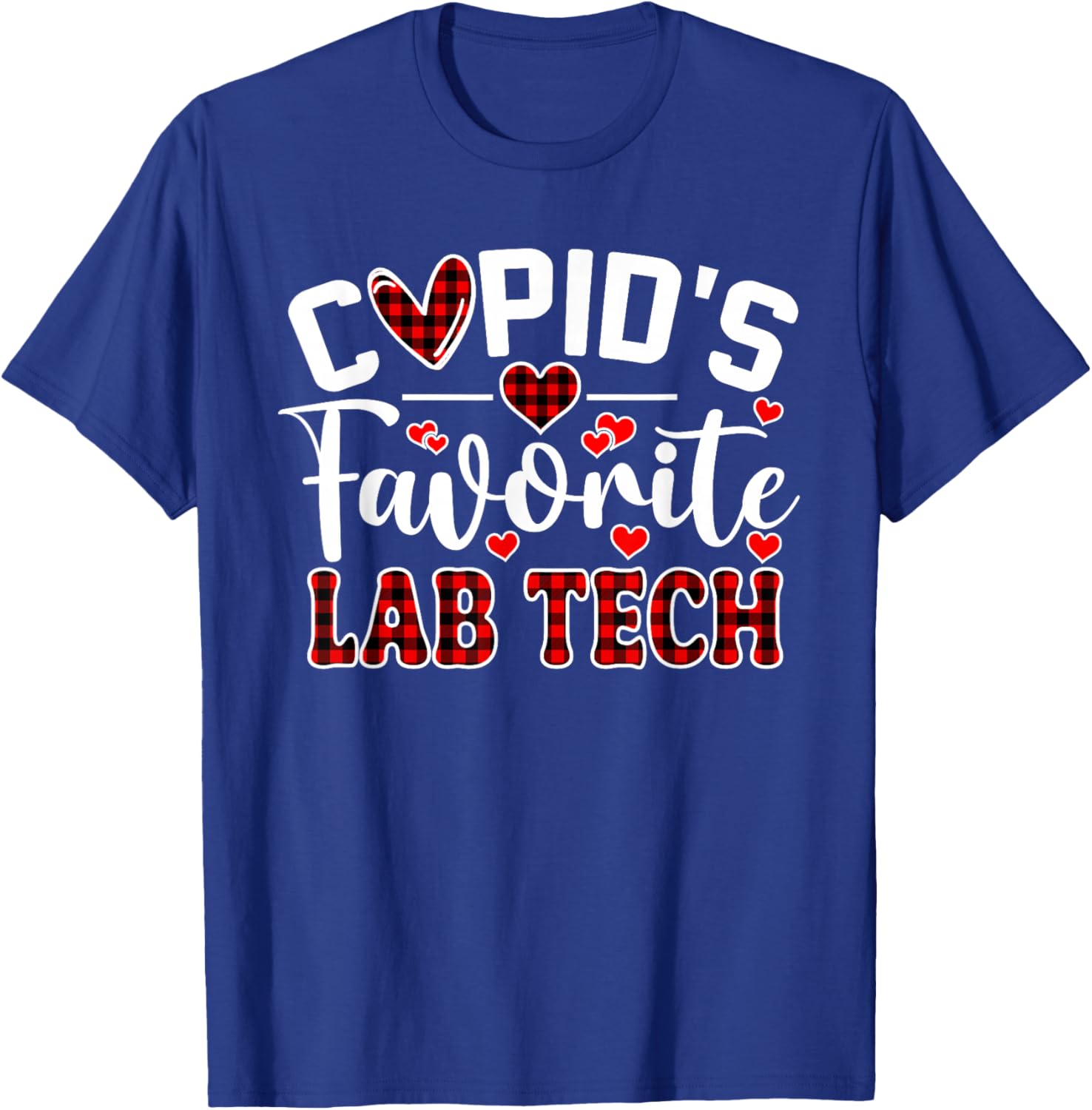 Cupid's Favorite Lab Tech Cute Heart Valentine's Day T-Shirt - T-Shirt | Royal