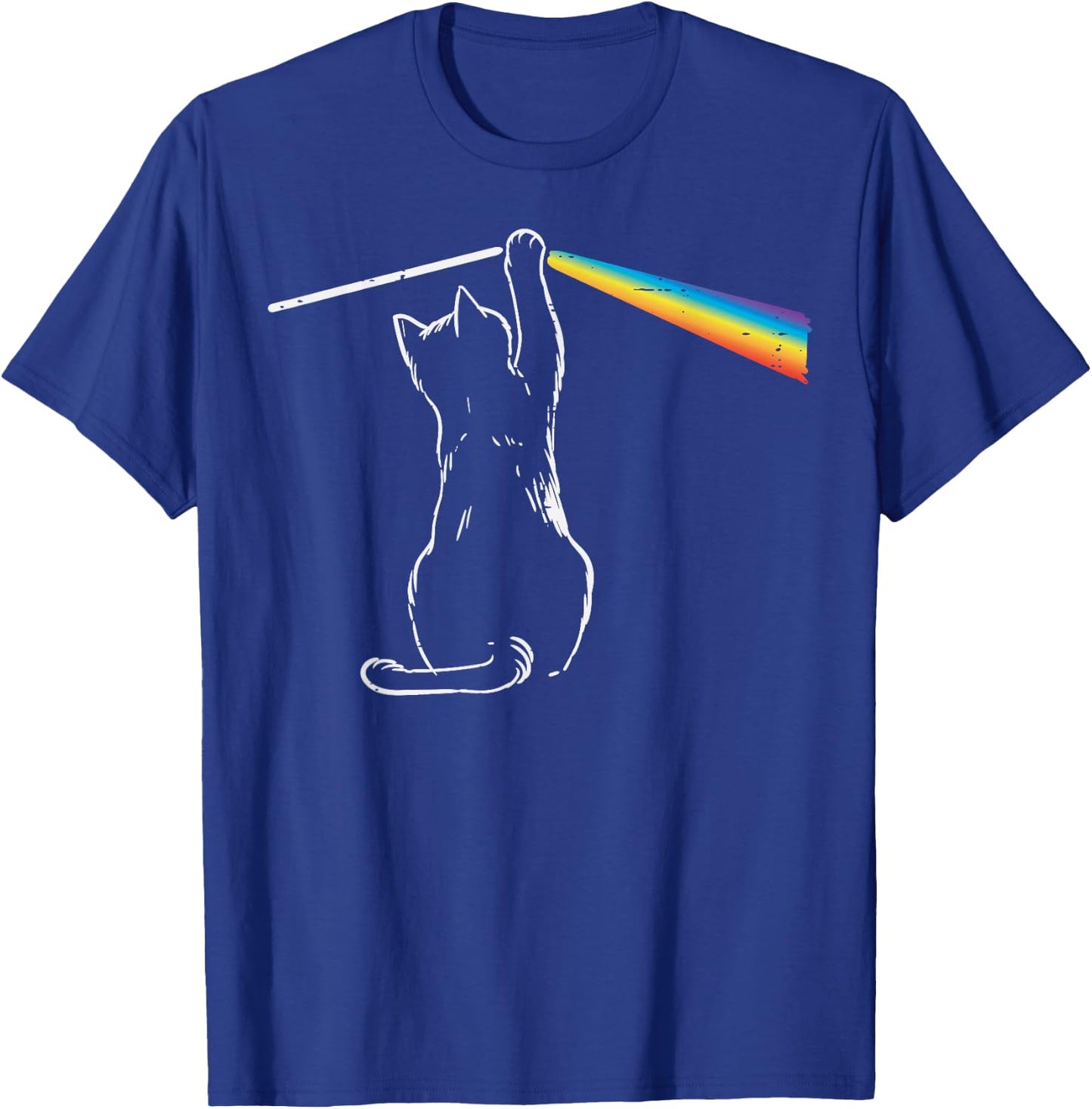 Cat Rainbow Light Cool Prism Science Spectral Men Women Kids T-Shirt - T-Shirt | Royal
