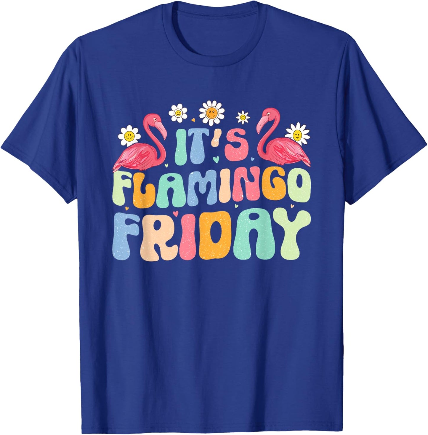 Groovy Flamingo It’s Flamingo Friday Birds Wearing Glasses T-Shirt - T-Shirt | Royal