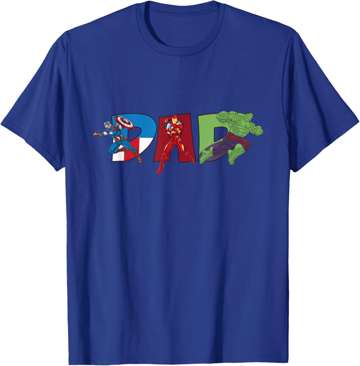 Marvel Avengers Trio Dad Father’s Day Family Trip Birthday T-Shirt - T-Shirt | Royal