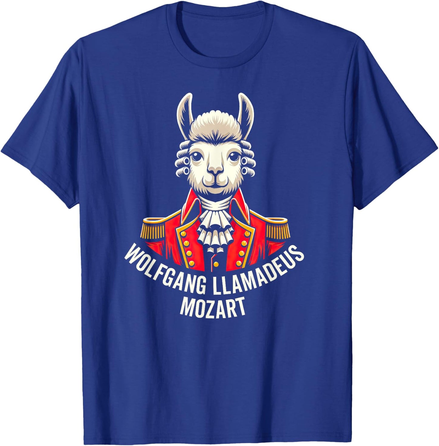 Wolfgang Llama Portrait Llamadeus Mozart Classical Music Hum T-Shirt - T-Shirt | Royal