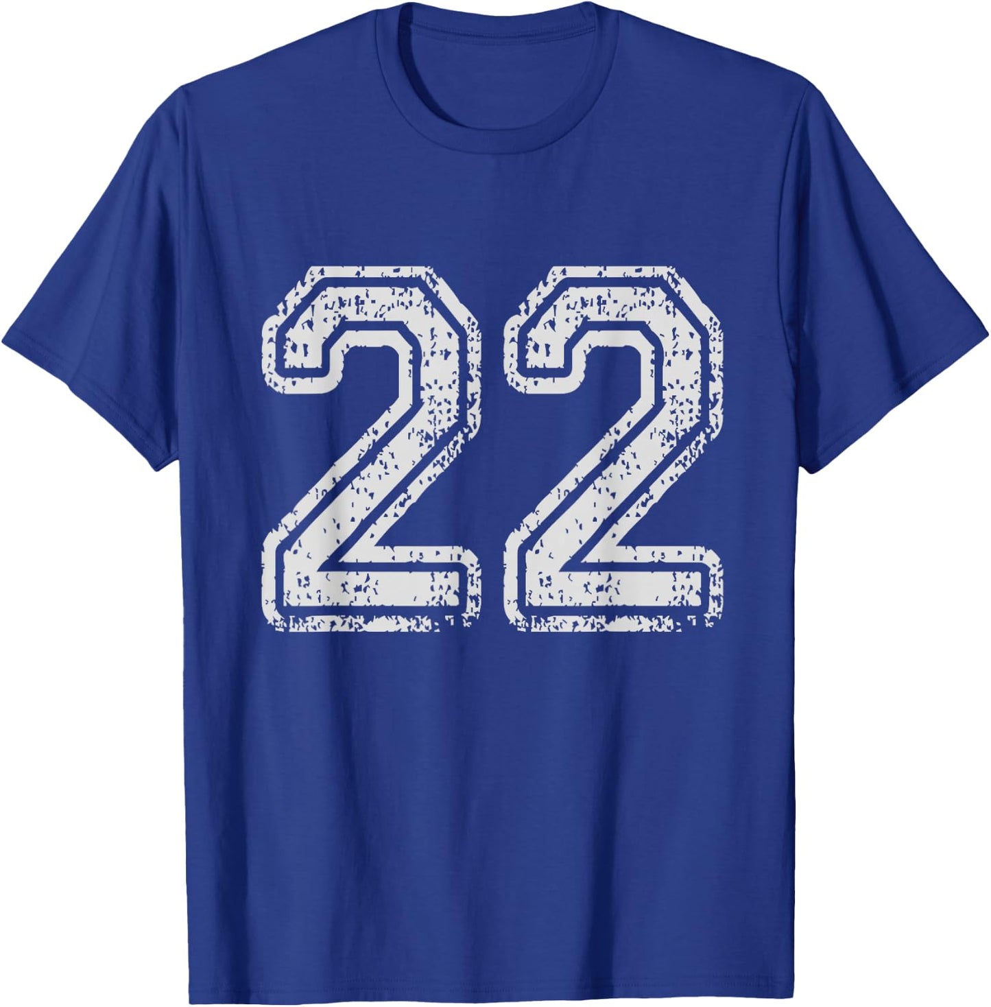 Team Jersey Uniforms Number 22 School Sports 22nd Birthday T-Shirt - T-Shirt | Royal