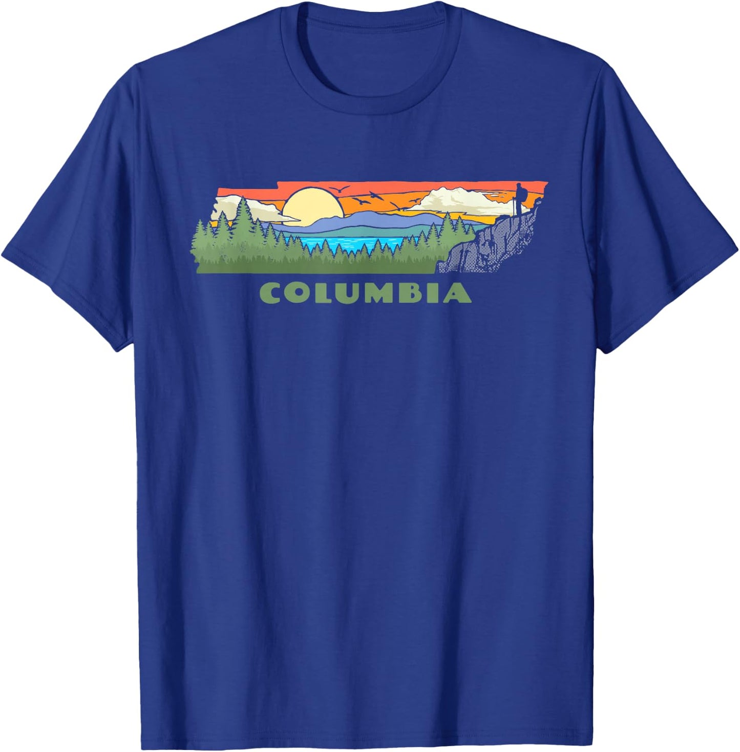 Columbia Tennessee Nature Outdoor Hiking Retro T-Shirt - T-Shirt | Royal