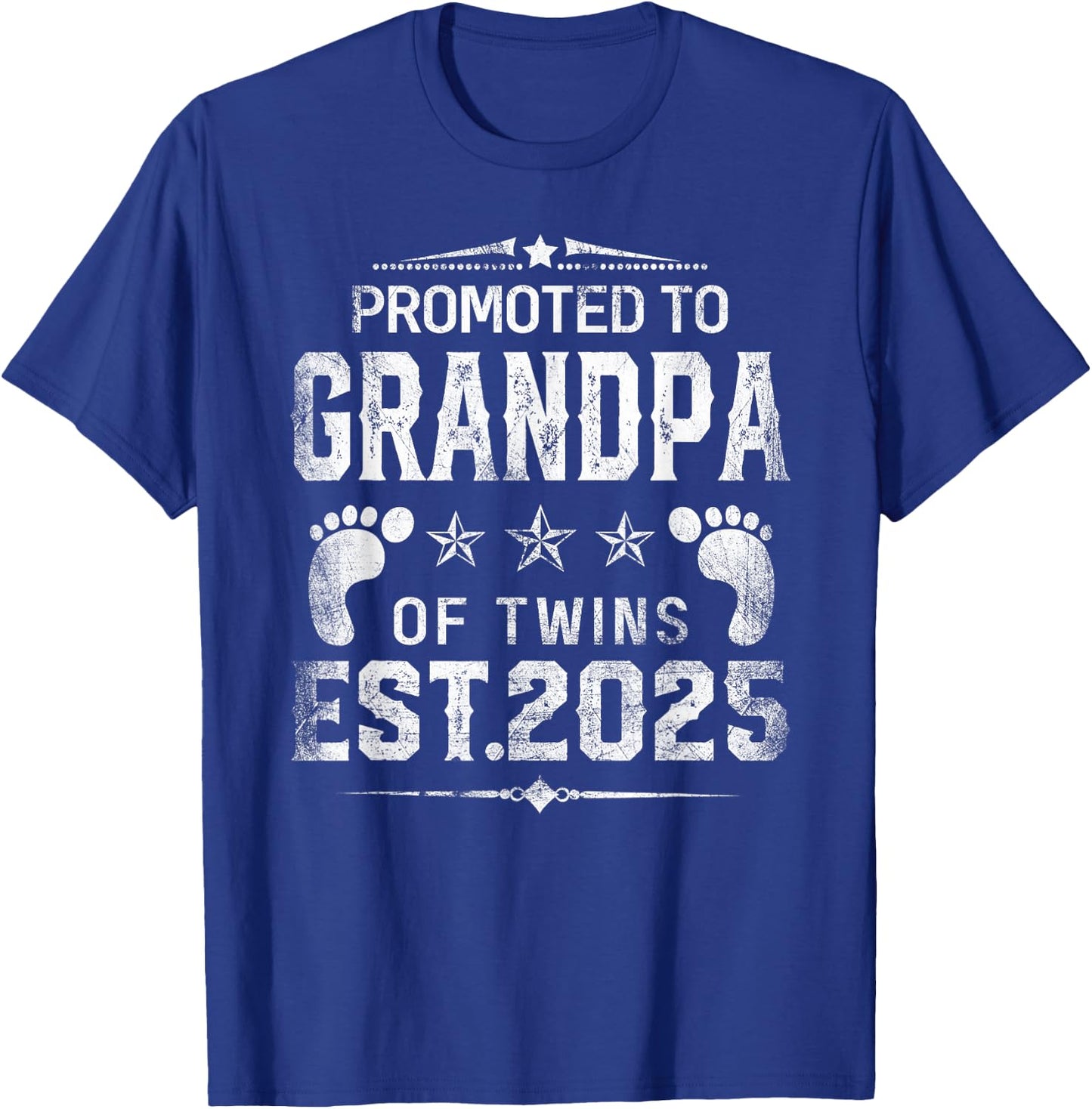 Promoted to Grandpa of twins 2025 New Grandpa Father's day T-Shirt - T-Shirt | Royal