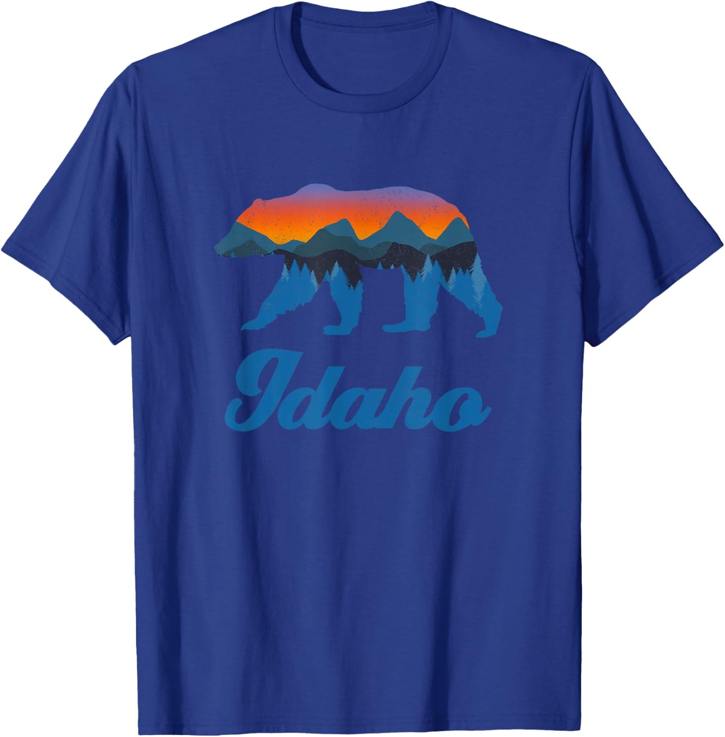 Vintage Idaho Power Bear Forest Grizzly Proud Outdoor Scenic T-Shirt - T-Shirt | Royal