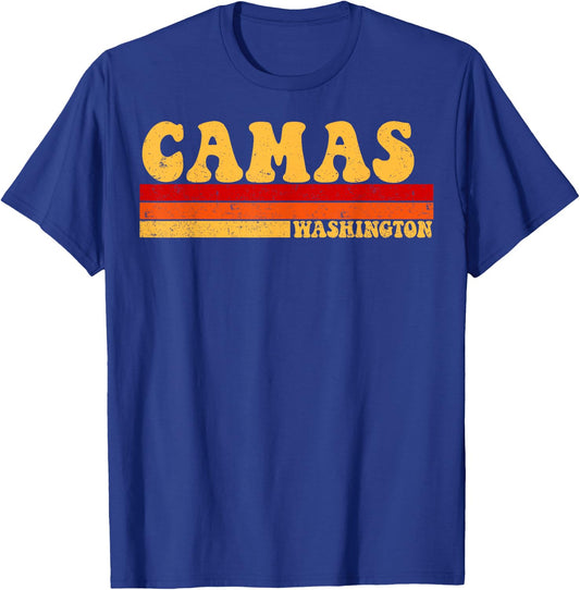 CAMAS Washington City Vintage Roots Retro Design 70s 80s T-Shirt - T-Shirt | Royal