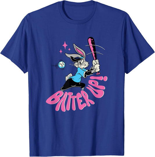 Looney Tunes Bugs Bunny Retro Vintage Baseball Batter Up T-Shirt - T-Shirt | Royal