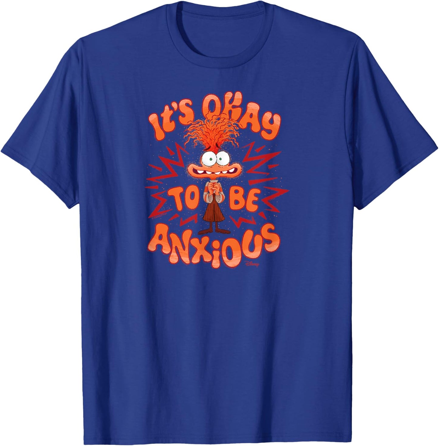 Inside Out 2 - Anxiety Character It's Okay To Be Anxious T-Shirt - T-Shirt | Royal