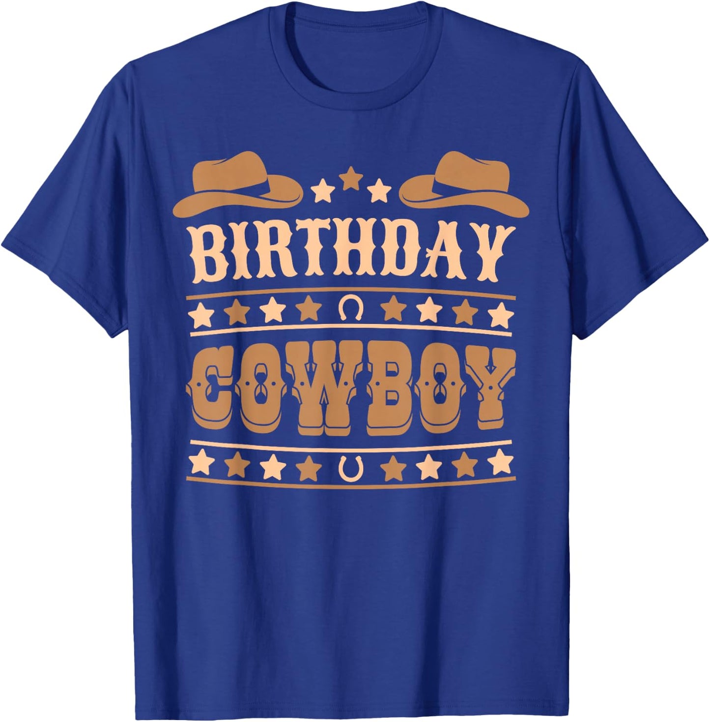 Birthday Cowboy Outfit Cute Western Bday Boys Kids Birthday T-Shirt - T-Shirt | Royal