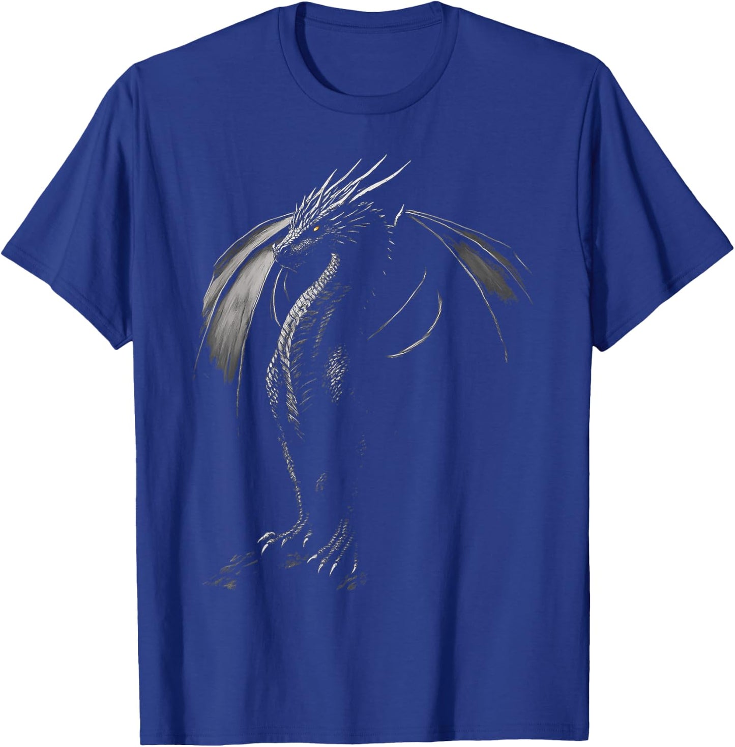 Black Dragon Motif Mythical Illustration Black Dragon T-Shirt - T-Shirt | Royal