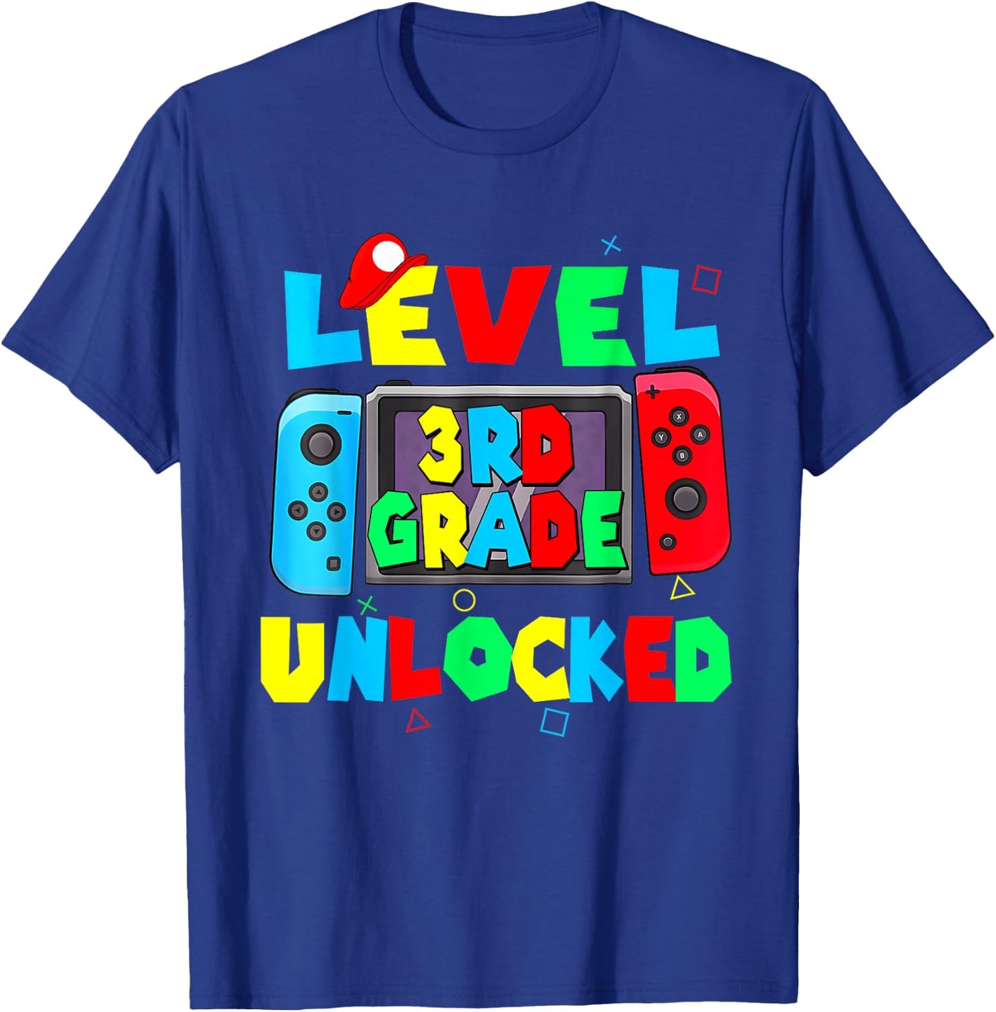 Level 3rd grade unlocked back to school video game 3rd grade T-Shirt - T-Shirt | Royal