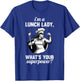 Funny Lunch Lady School Aide Appreciation Graphic T-Shirt - T-Shirt | Royal