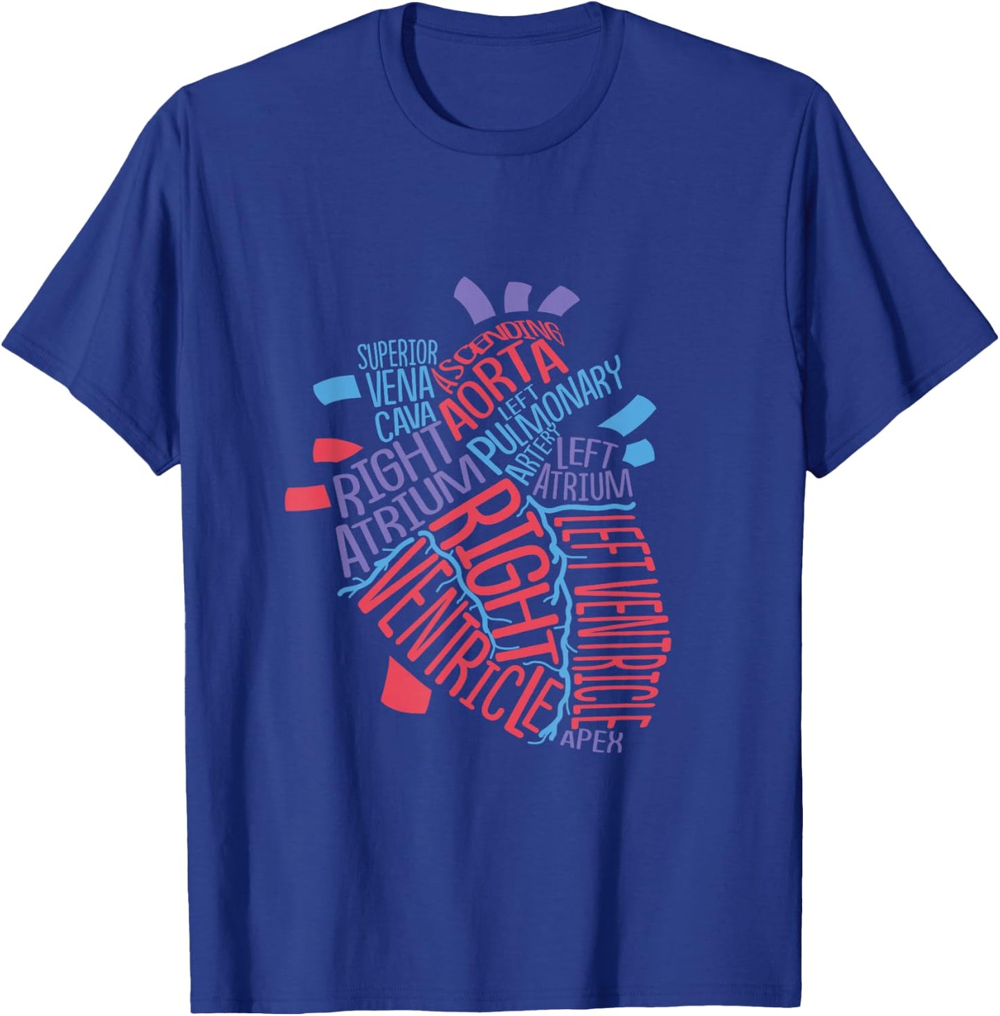 Anatomical Human Heart Cardiology Medical Cardiac Nurse T-Shirt - T-Shirt | Royal