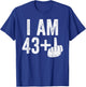 I Am 43 Plus Middle Finger Shirt Men Women 44th Birthday T-Shirt - T-Shirt | Royal