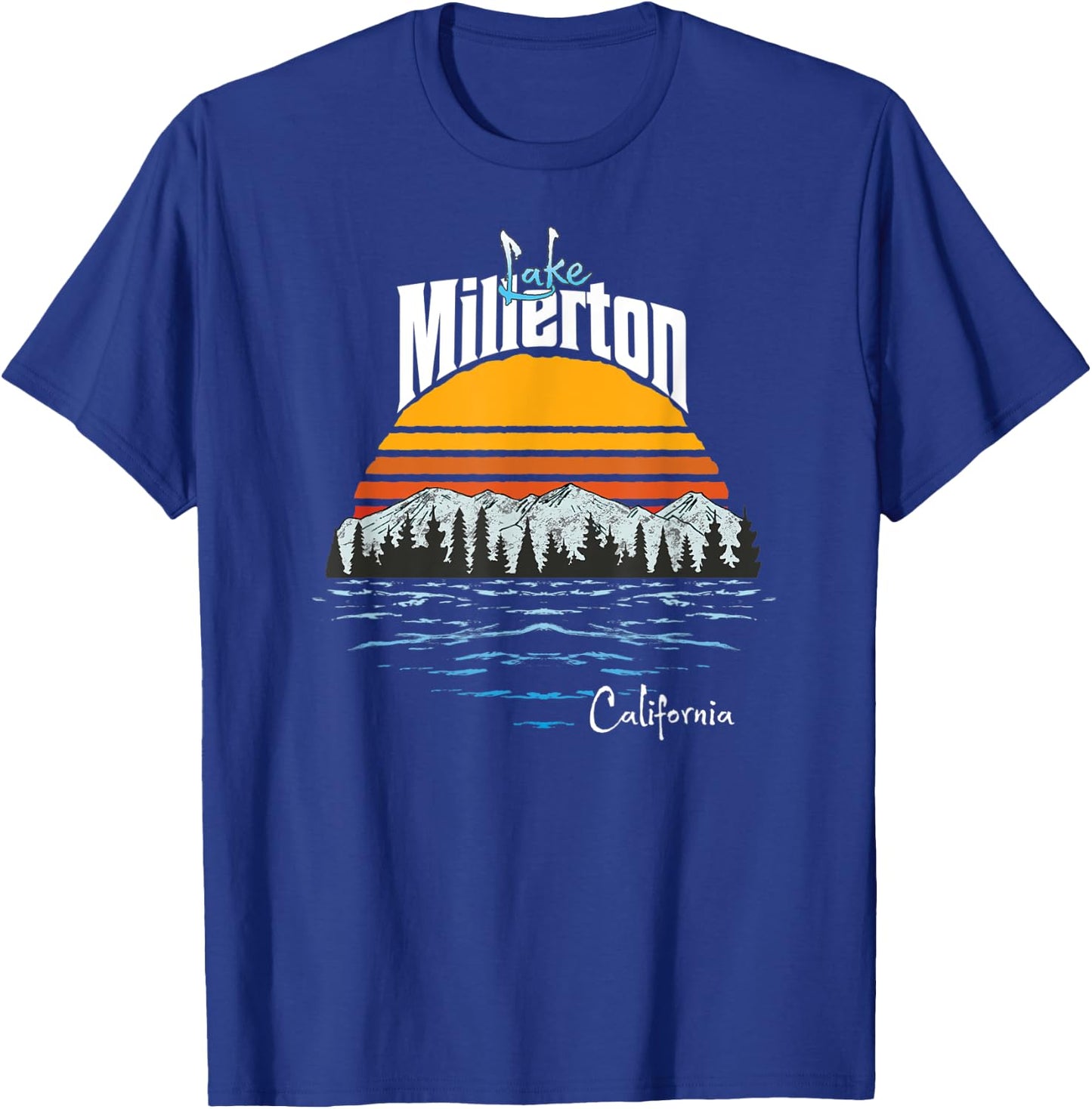 Vintage Lake Millerton California Souvenir T-Shirt - T-Shirt | Royal