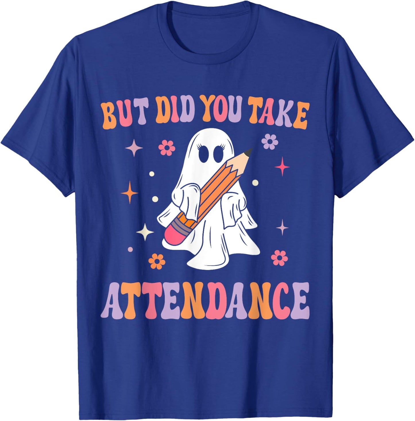 School Attendance Clerk Halloween Fun School Admin Secretary T-Shirt - T-Shirt | Royal