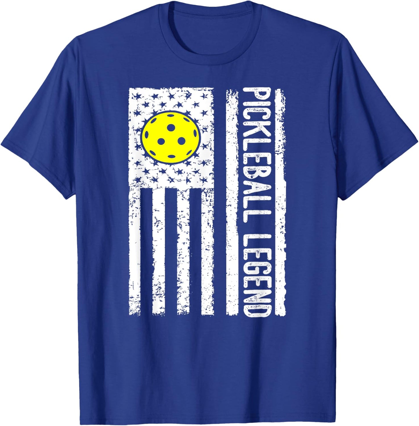 Pickleball Legend Distressed Pickleball Flag Men Women Kids T-Shirt - T-Shirt | Royal