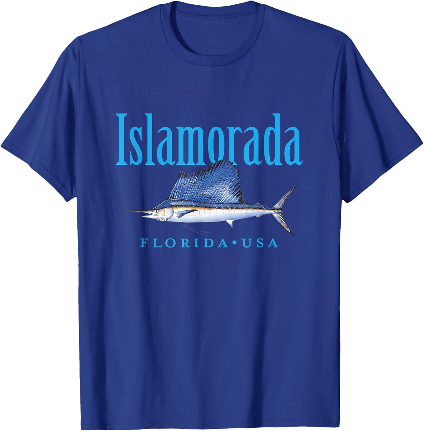 Islamorada Florida Keys Sailfish Design T-Shirt - T-Shirt | Royal