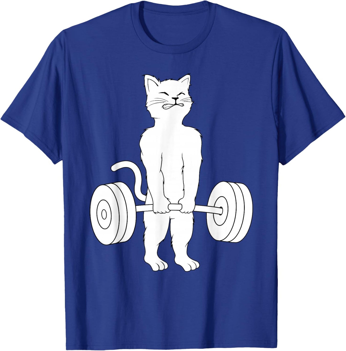 Cat Deadlift Shirt Powerlifting Kitty Weightlifting Cat T-Shirt - T-Shirt | Royal