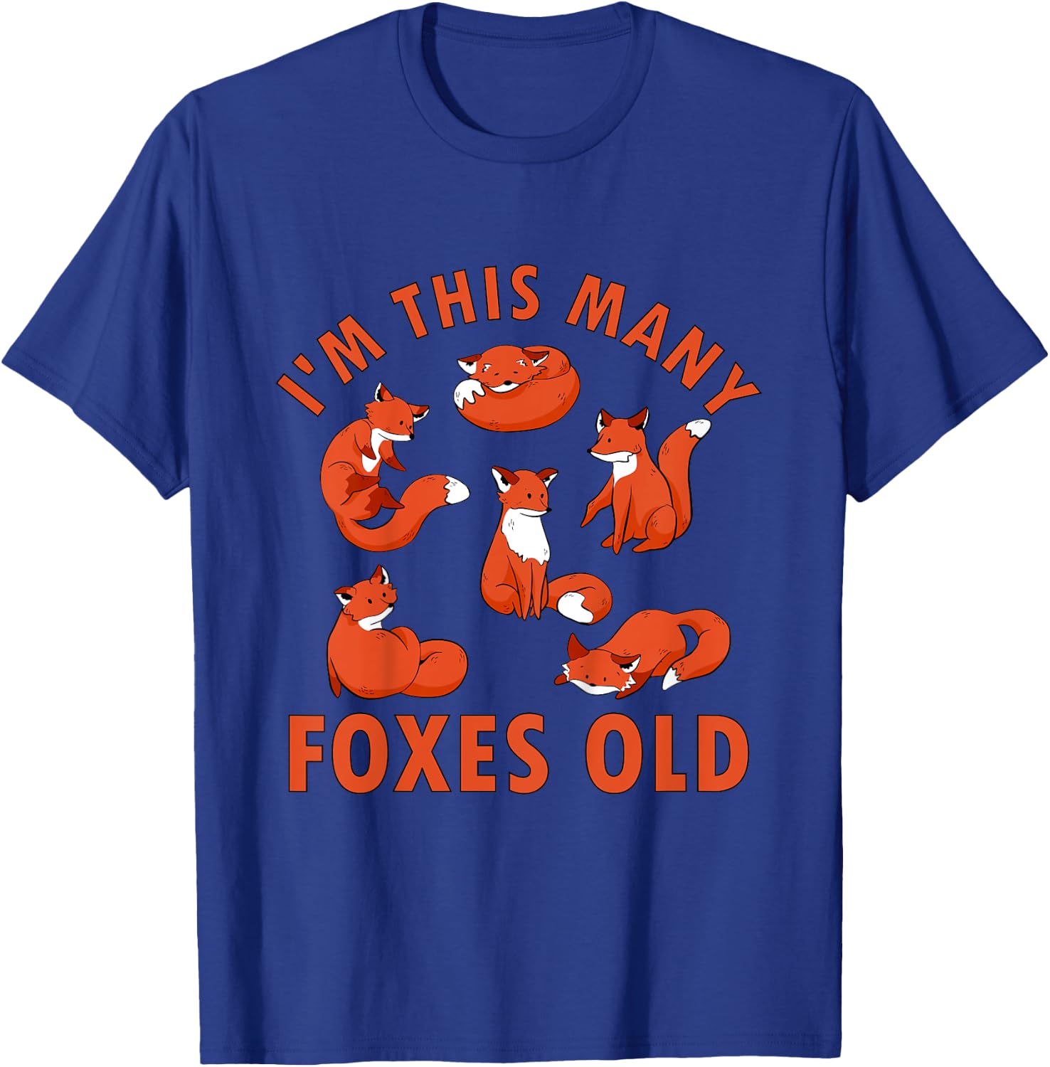 Kids 6 Year Old Foxes Old Animal Fox 6th Birthday Kids T-Shirt - T-Shirt | Royal