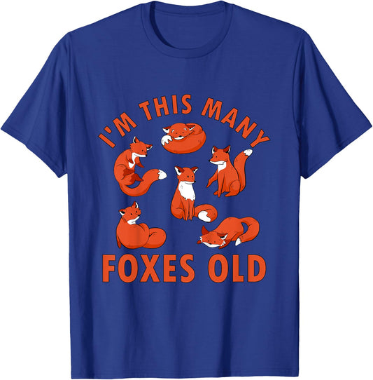 Kids 6 Year Old Foxes Old Animal Fox 6th Birthday Kids T-Shirt - T-Shirt | Royal