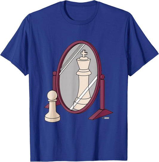 Funny Pawn King Reflection, Pawn King Chess Reflection T-Shirt - T-Shirt | Royal